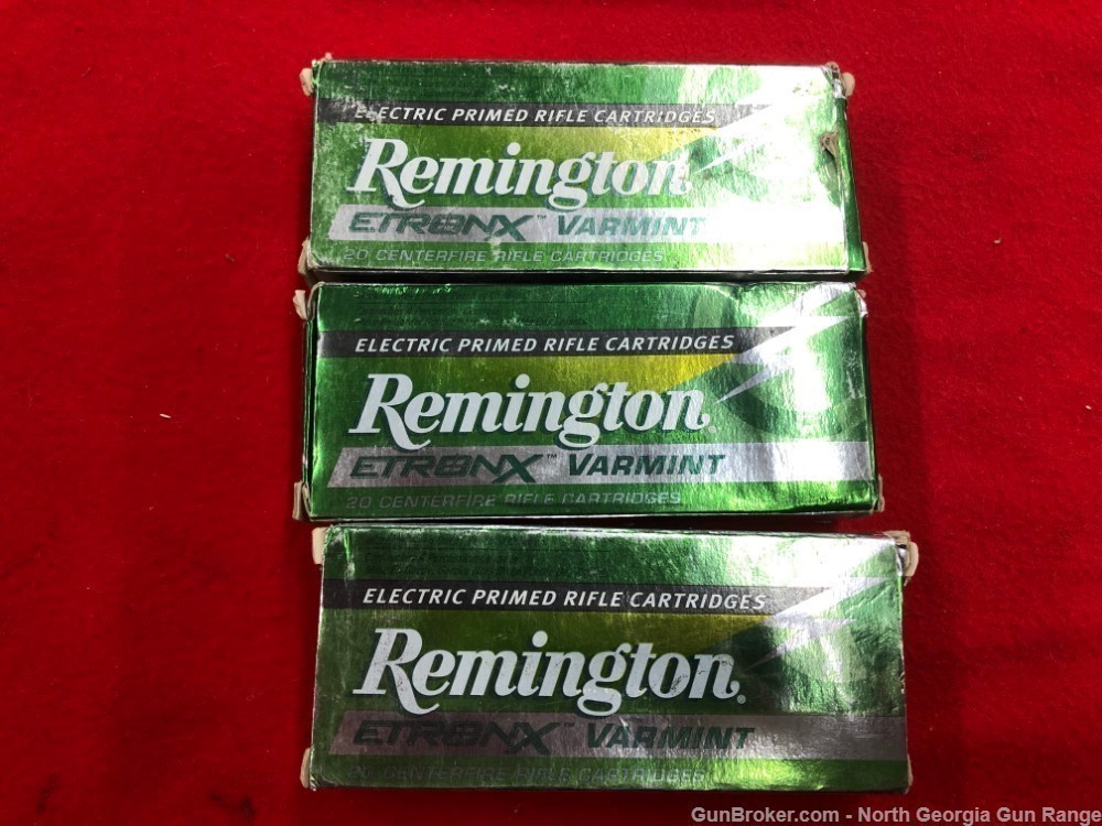 Three boxes 60 Rds REMINGTON Etronx Varmint 22-250 Ammunition.-img-0