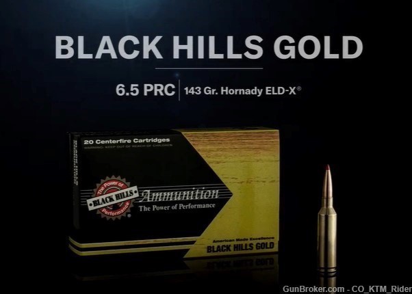 Black Hills 6.5 PRC 143gr ELD-X - Sealed Case- 100 rounds-img-4