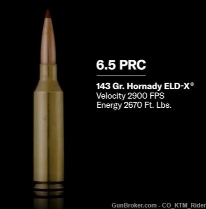 Black Hills 6.5 PRC 143gr ELD-X - Sealed Case- 100 rounds-img-2