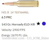 Black Hills 6.5 PRC 143gr ELD-X - Sealed Case- 100 rounds-img-1