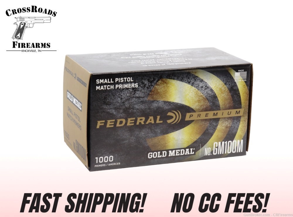 Federal Premium Gold Medal Small Pistol Match Primers #100M Box of 1000 -img-0