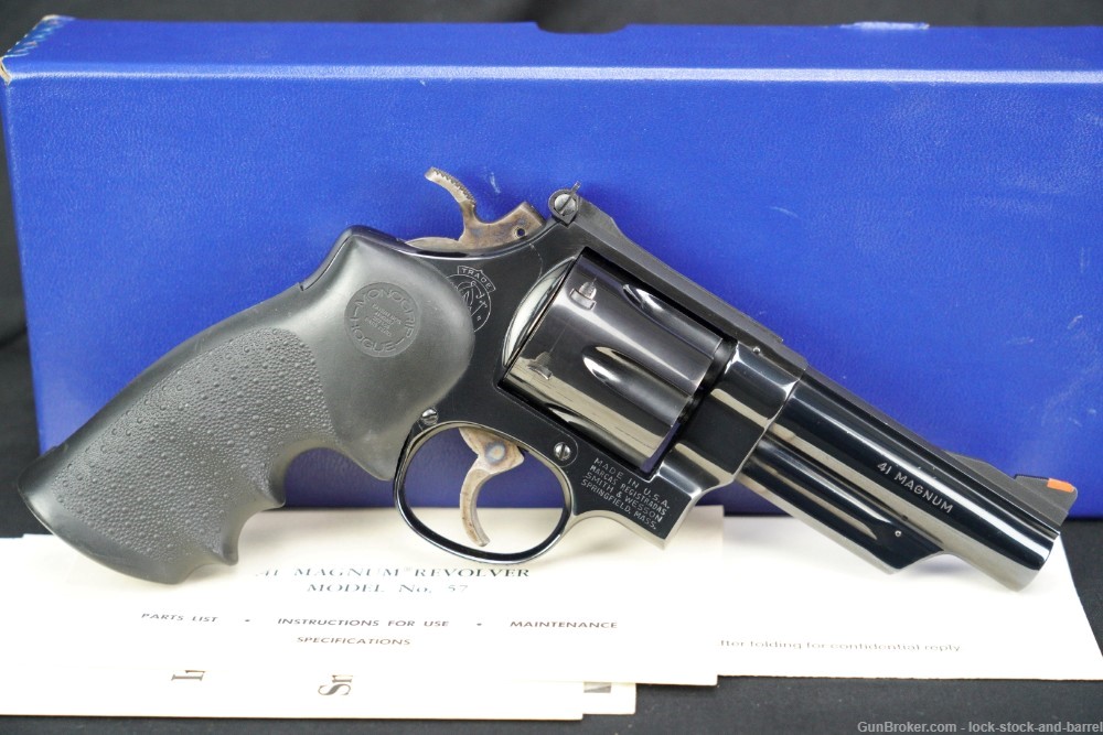 Smith & Wesson S&W Model 57 .41 Magnum Target 4" Blue DASA Revolver & Box-img-2