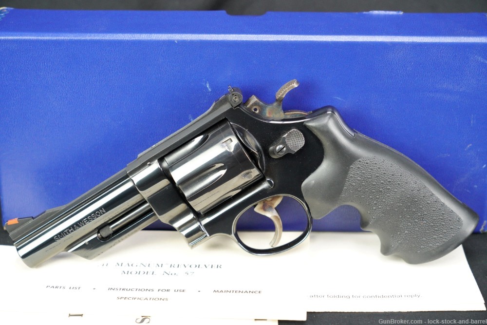 Smith & Wesson S&W Model 57 .41 Magnum Target 4" Blue DASA Revolver & Box-img-3