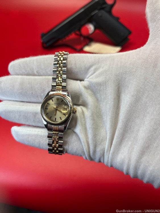 Rolex Ladies DateJust Stainless and Gold Wrist Watch 1977-1978 production.-img-0