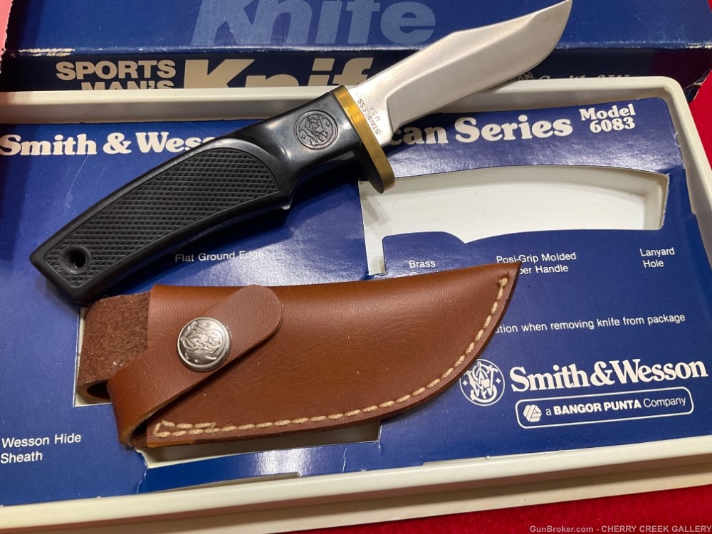 Vintage Smith Wesson knife + box S&W American knives sw Bowie fixed blade-img-4