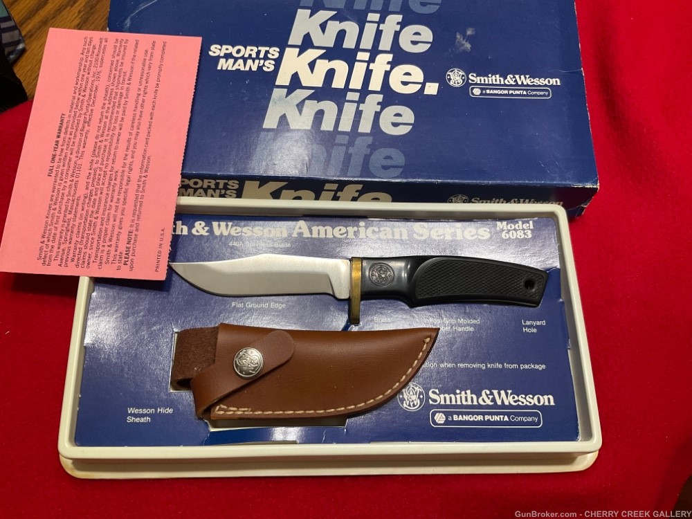 Vintage Smith Wesson knife + box S&W American knives sw Bowie fixed blade-img-0