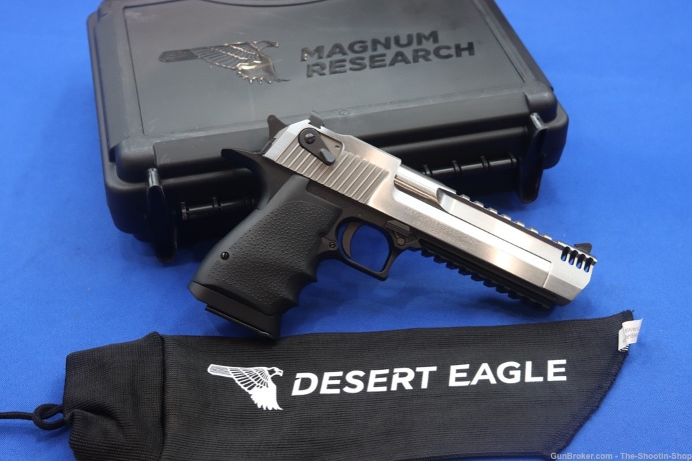 Magnum Research Desert Eagle Pistol 44MAG Stainless 2TONE IMB Muzzle Brake -img-0