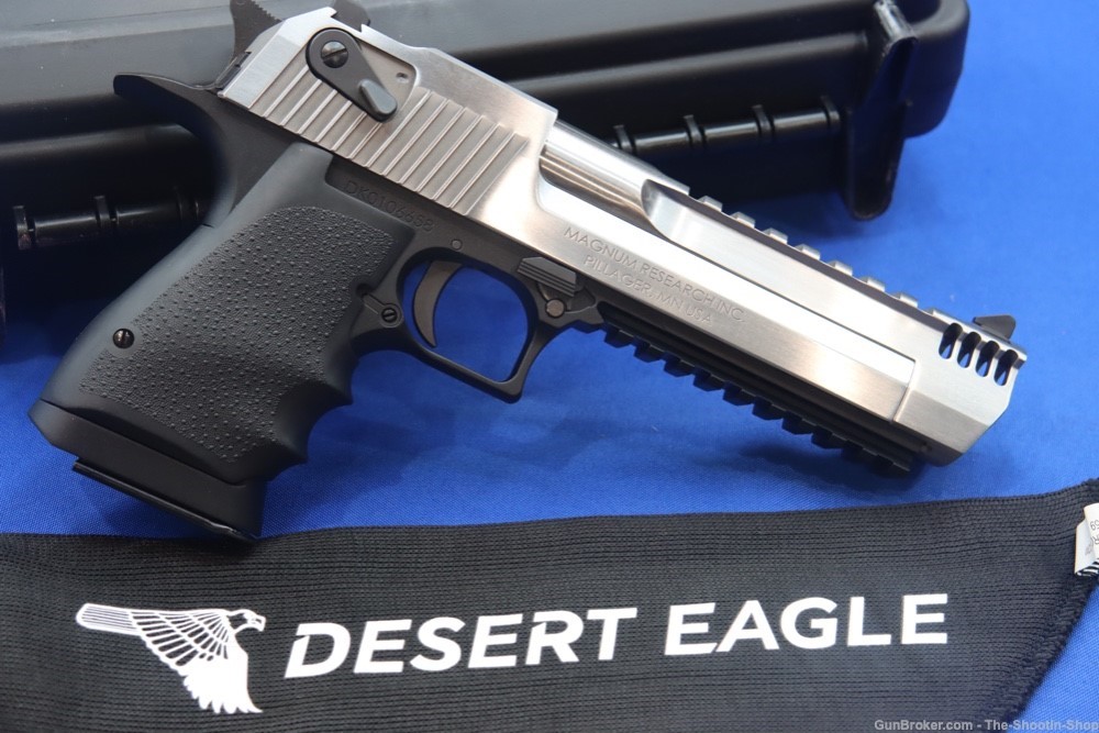 Magnum Research Desert Eagle Pistol 44MAG Stainless 2TONE IMB Muzzle Brake -img-1