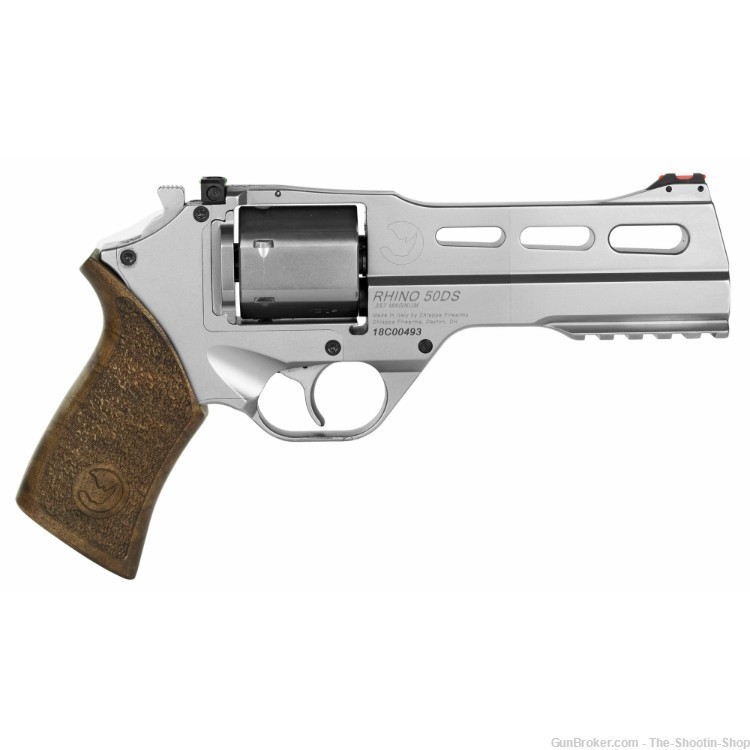 Chiappa Firearms Model RHINO Revolver 357MAG 5" NICKEL Walnut SAO 6RD NEW  -img-2