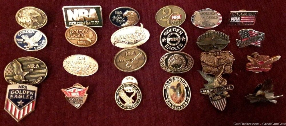 NRA National Rifle Association Golden Eagles Lot of 26 Pins-img-1