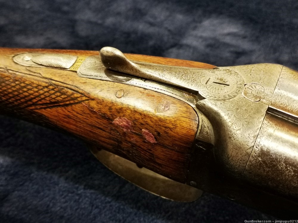 Rare antique - Trulock & Harris Dublin 12GA SXS shotgun made in Ireland-img-9