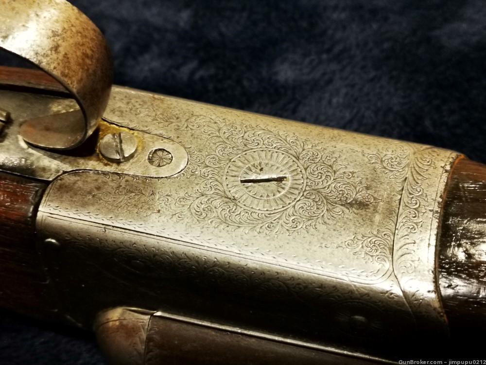 Rare antique - Trulock & Harris Dublin 12GA SXS shotgun made in Ireland-img-10