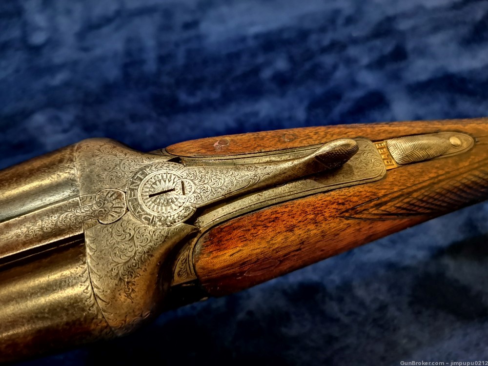 Rare antique - Trulock & Harris Dublin 12GA SXS shotgun made in Ireland-img-0