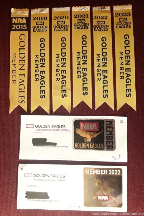 NRA National Rifle Association Golden Eagles Member Ribbons & Decal Sticker-img-0