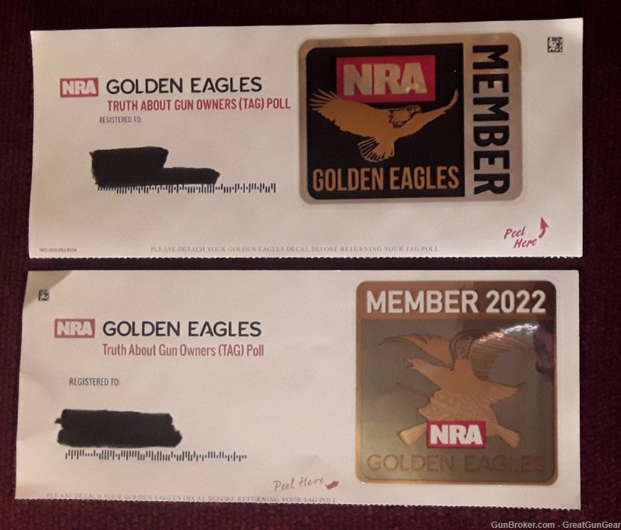 NRA National Rifle Association Golden Eagles Member Ribbons & Decal Sticker-img-2