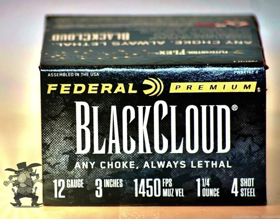 12 ga FEDERAL Premium® Black Cloud®12 Gauge 3" STEEL No.4 Shot 1¼oz 25 RDS-img-3
