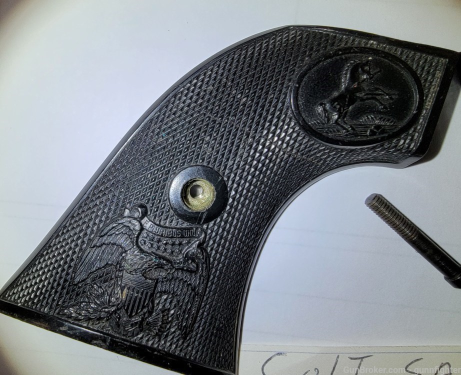 Original Colt Revolver SAA Eagle Grips Colt Marked-img-3