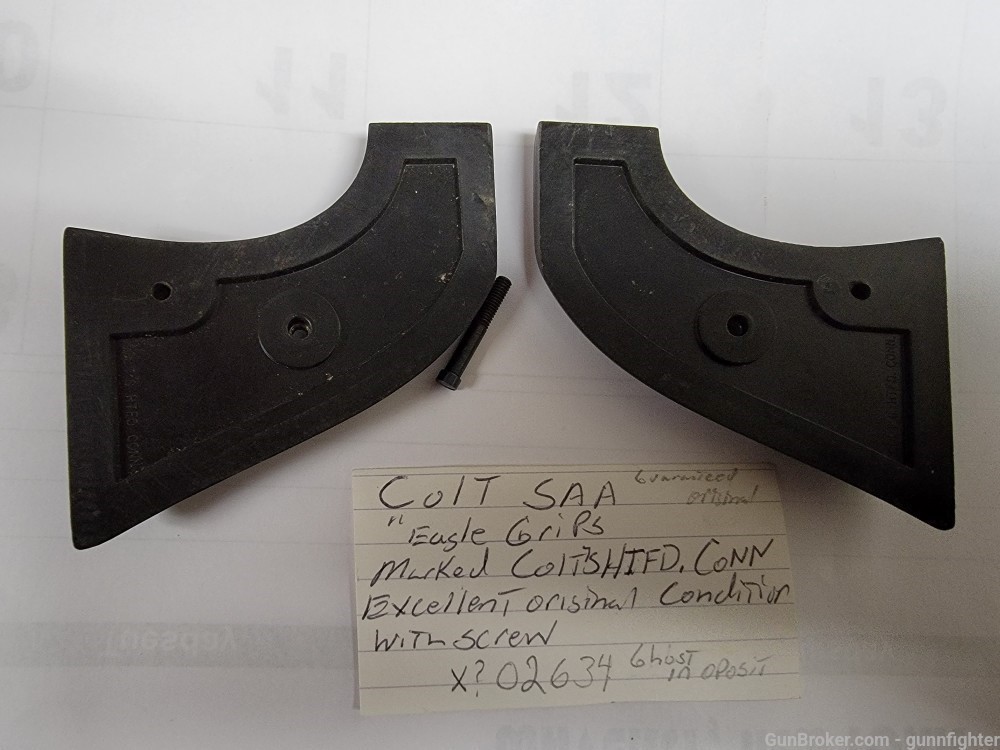 Original Colt Revolver SAA Eagle Grips Colt Marked-img-1