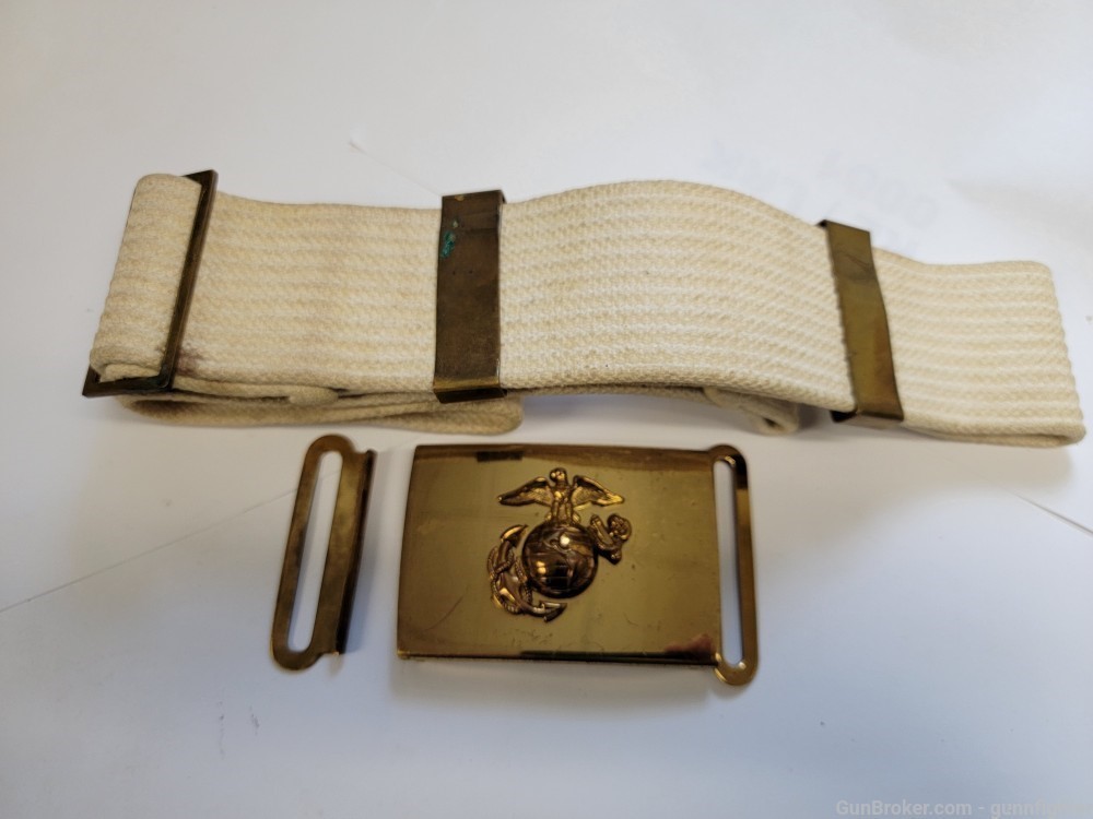 WW11 US Marine Corps Dress Belt and Buckle-img-2