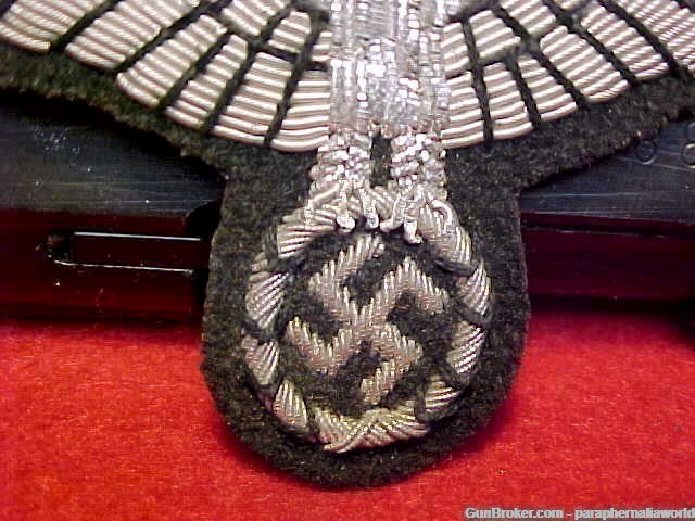 German Rare Early SS Officers Large CAPE Eagle Silver Bullion Drooped Wings-img-1