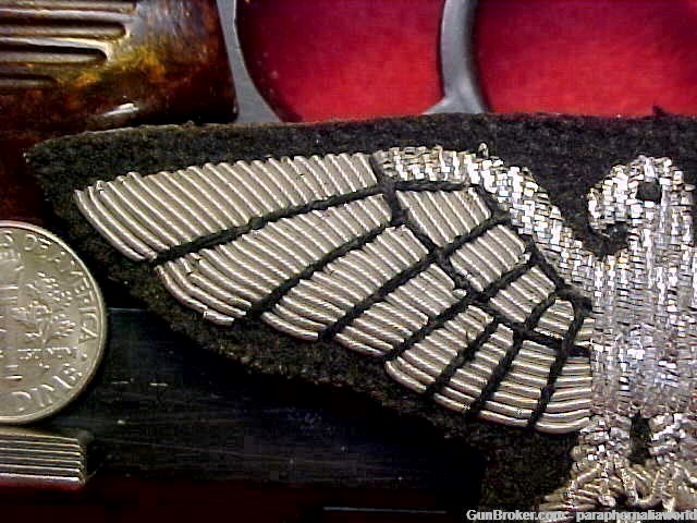 German Rare Early SS Officers Large CAPE Eagle Silver Bullion Drooped Wings-img-3