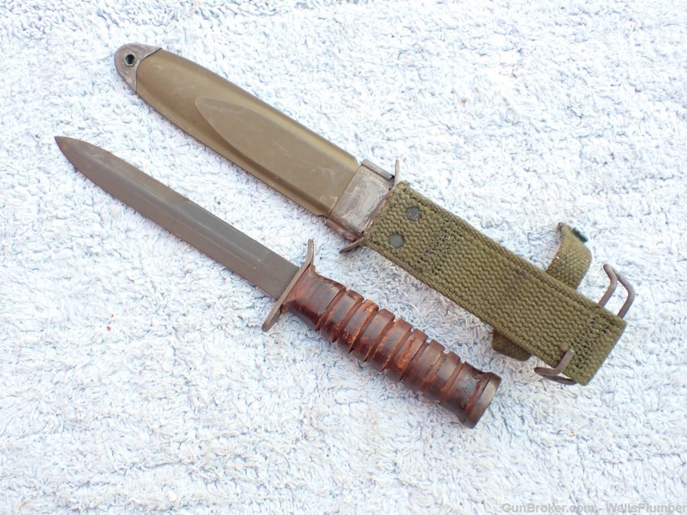 US WWII CASE M3 GUARD MARKED FIGHTING KNIFE WITH SCABBARD (MINT)-img-5