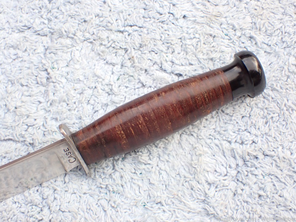 US WWII CASE 6" FIGHTING KNIFE UTILITY WITH ORIGINAL LEATHER SCABBARD-img-9