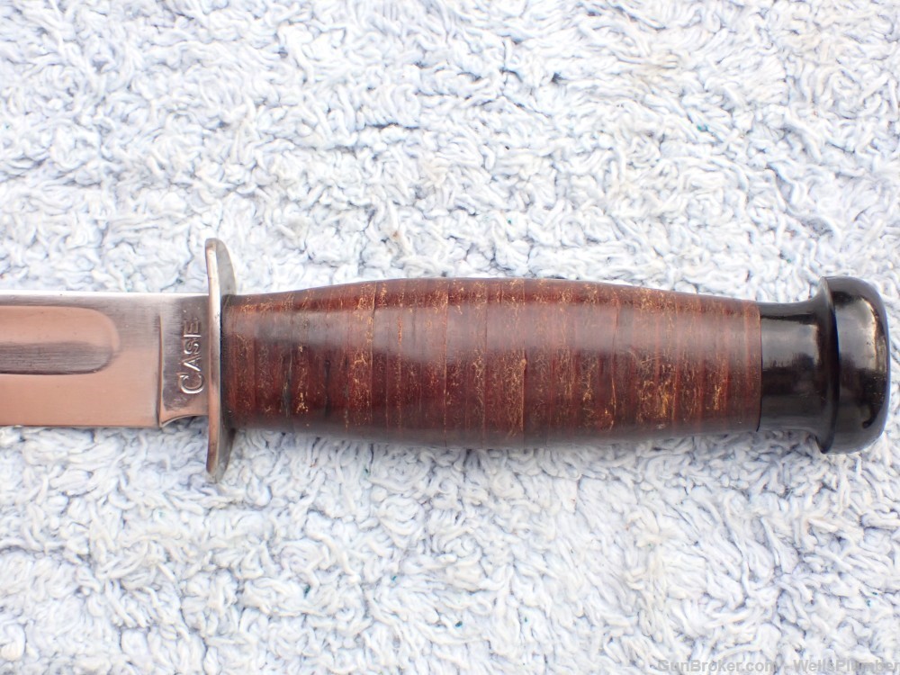 US WWII CASE 6" FIGHTING KNIFE UTILITY WITH ORIGINAL LEATHER SCABBARD-img-8