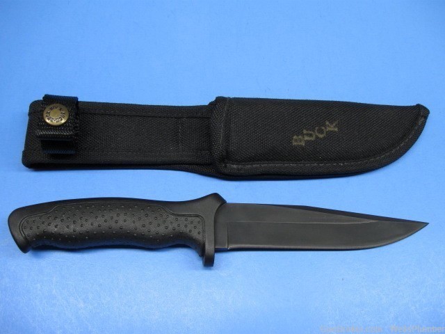 BUCK MODEL 650 NIGHTHAWK FIGHTING KNIFE WITH ORIGINAL SCABBARD (MINT)-img-0