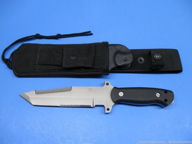BUCK MODEL 189 INTREPID TANTO FIGHTING KNIFE WITH ORIGINAL SCABBARD-img-0