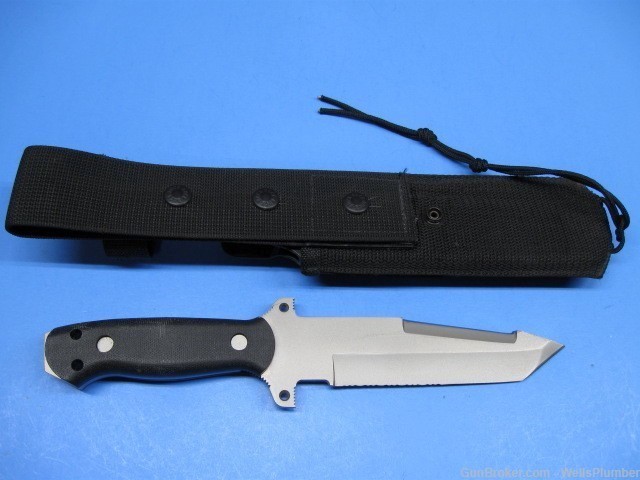 BUCK MODEL 189 INTREPID TANTO FIGHTING KNIFE WITH ORIGINAL SCABBARD-img-1