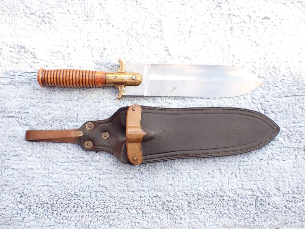 US SPRINGFIELD ARMORY MODEL 1890 INTRENCHING KNIFE WITH ORIGINAL SCABBARD-img-8
