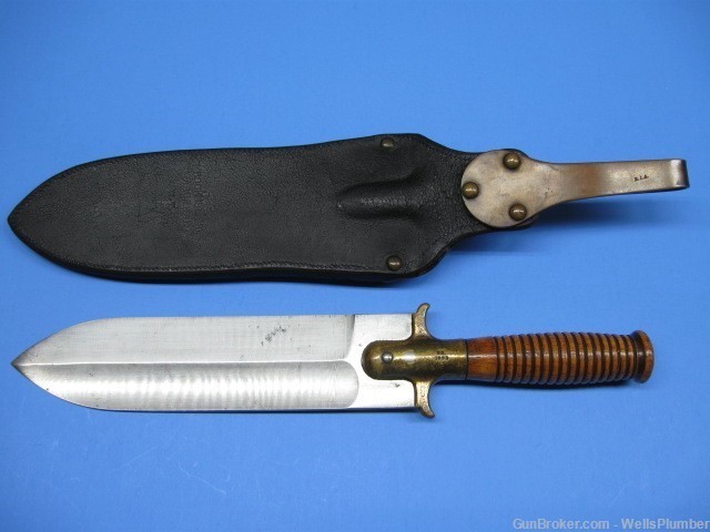 US SPRINGFIELD ARMORY MODEL 1890 INTRENCHING KNIFE WITH ORIGINAL SCABBARD-img-15