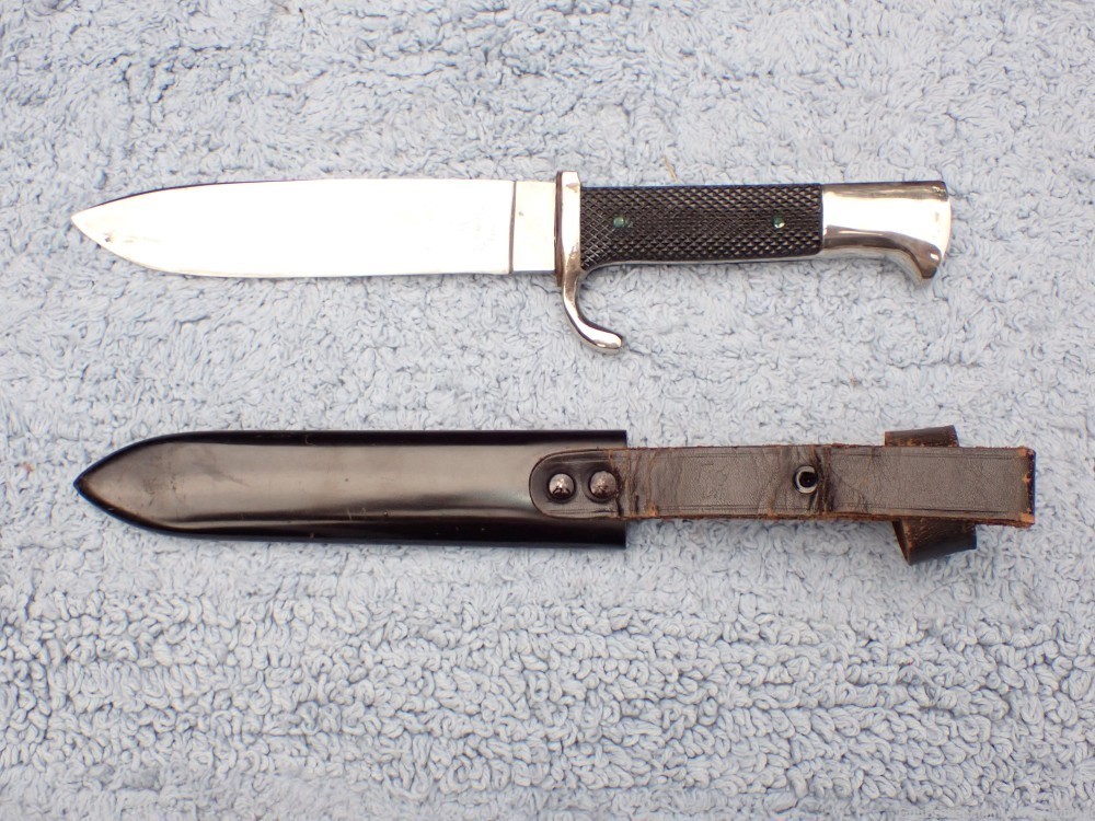 GERMAN WWII HJ YOUTH KNIFE WITH SCABBARD EARLY MOTTO M7/31 1936 (NICE)-img-7