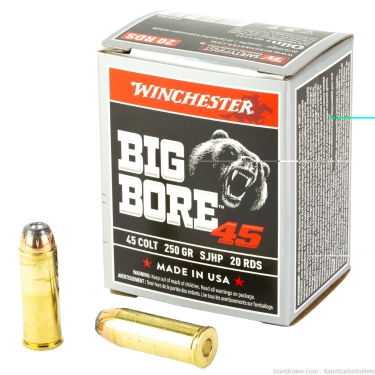 Winchester Big Bore 45 Colt – 250gr Jhp-20 Rounds-img-0