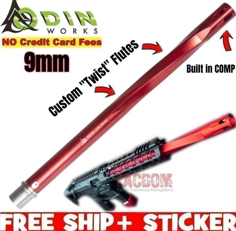 Odin Works 9mm PCC Super lite 16" Twist Barrel RED with Comp Built In AR9-img-0