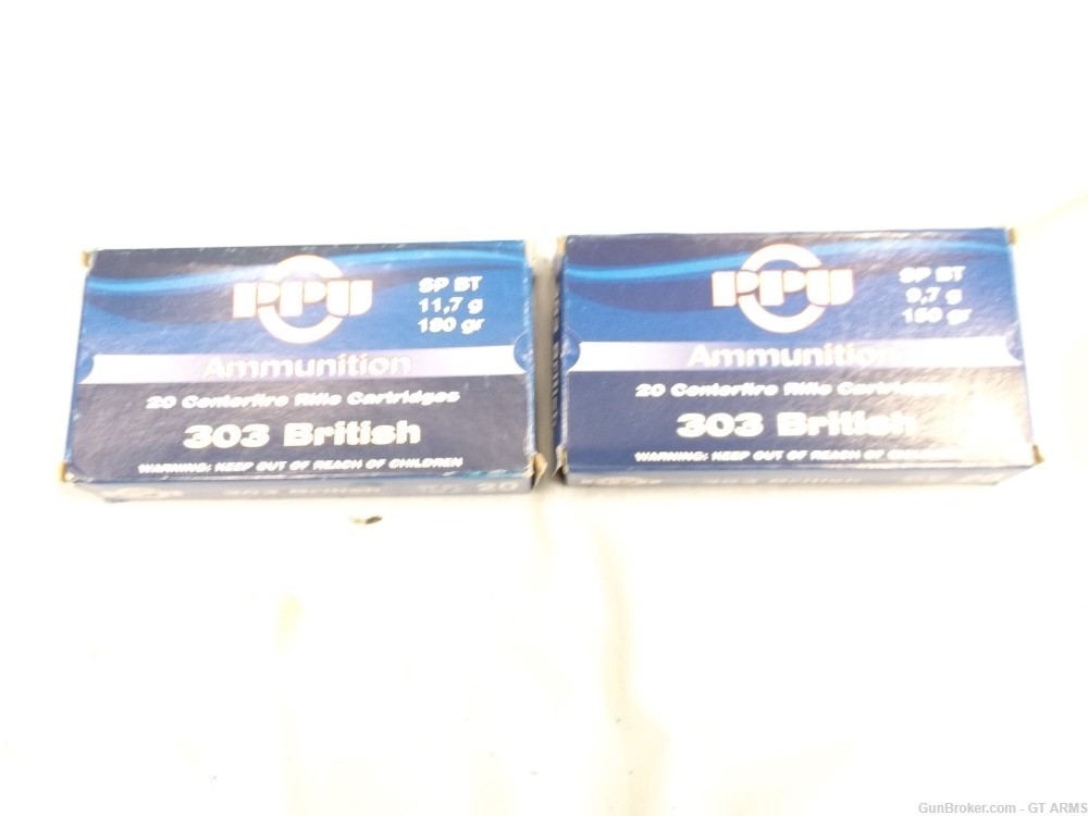 40 rds of 303 BRITISH, 1 BOX 180, GR.  2nd BOX 150 GR BULLETS, mfg. PPU -img-0