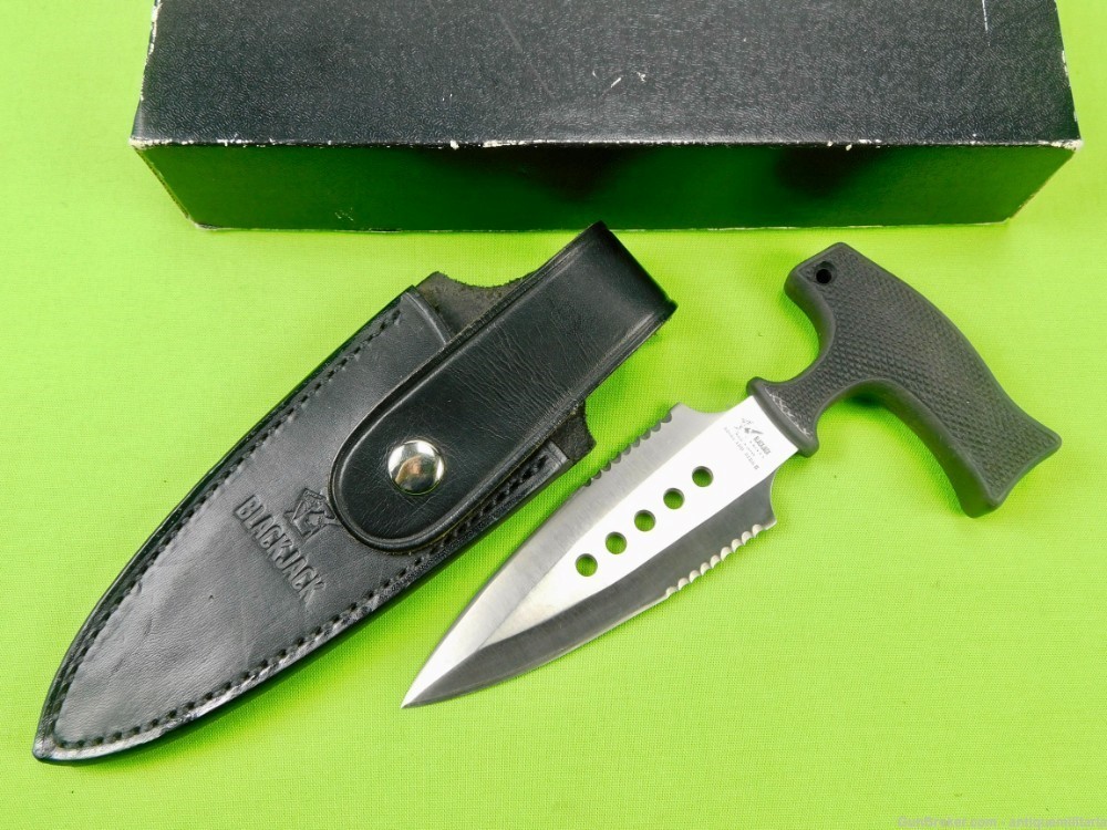 Vintage BlackJack Knives Highland Dirk II Push Dagger Knife w/ Sheath Box-img-0