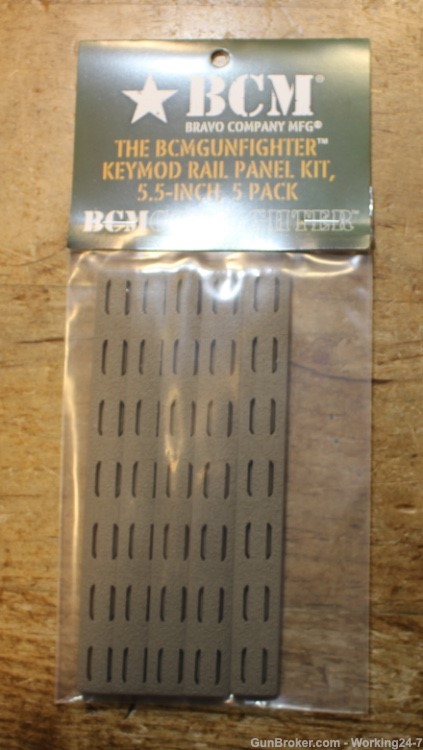 BCM­® KeyMod™ Rail Cover Kit, 5.5-inch FLAT DARK EARTH **(FIVE Pack!)**-img-0