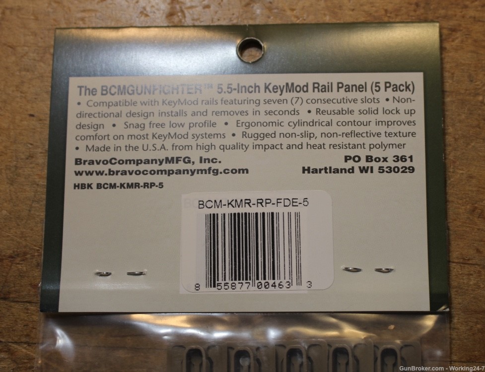 BCM­® KeyMod™ Rail Cover Kit, 5.5-inch FLAT DARK EARTH **(FIVE Pack!)**-img-2