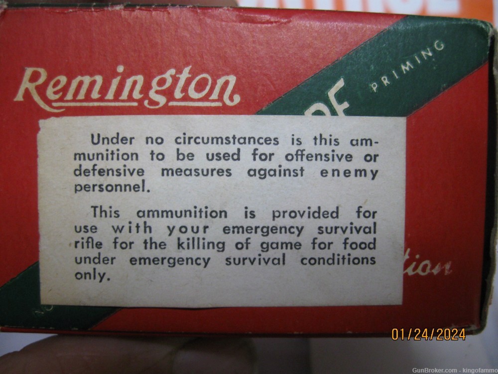 Rare Now Minty 50 rd Box 22 Hornet AIR FORCE SURVIVAL Remington Ammo-img-2
