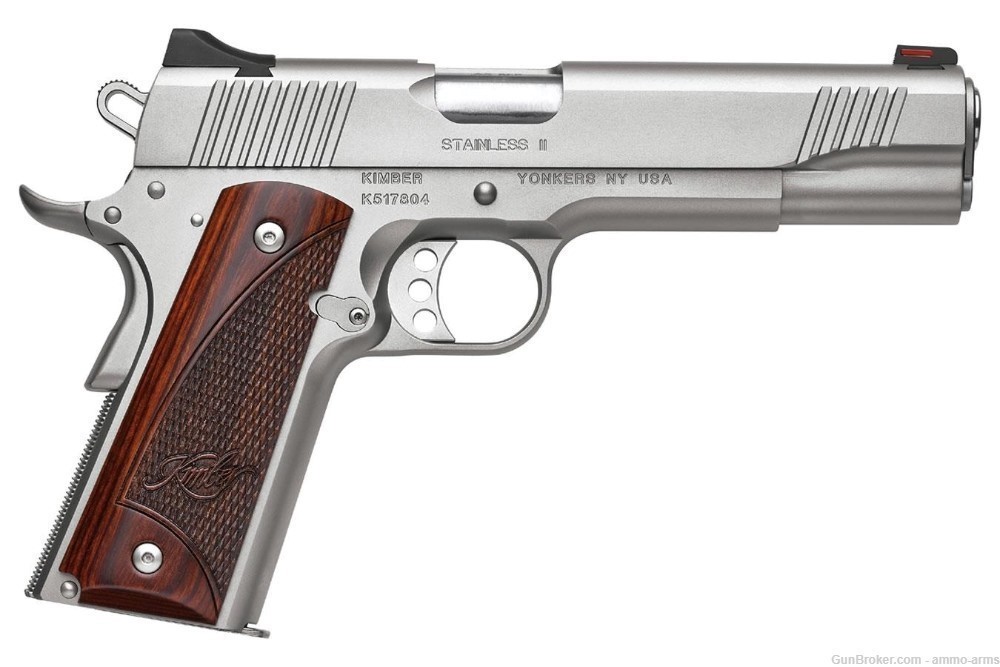 Kimber Stainless II 1911 9mm Luger 5" Satin Silver / Rosewood 3200327-img-1