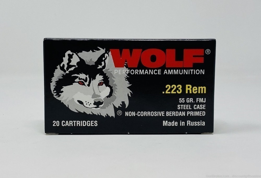 Wolf 223 Rem/5.56 NATO Performance Ammunition 55 Grain FMJ 200 Rounds-img-0