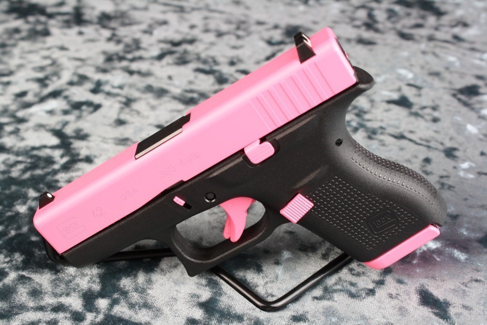 Glock 42 .380 ACP Cerakote Pink Sherbet Two Tone 6 Round-img-0