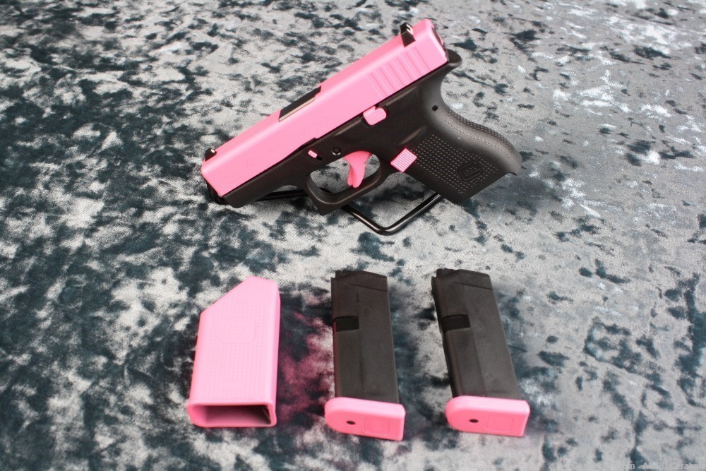 Glock 42 .380 ACP Cerakote Pink Sherbet Two Tone 6 Round-img-8