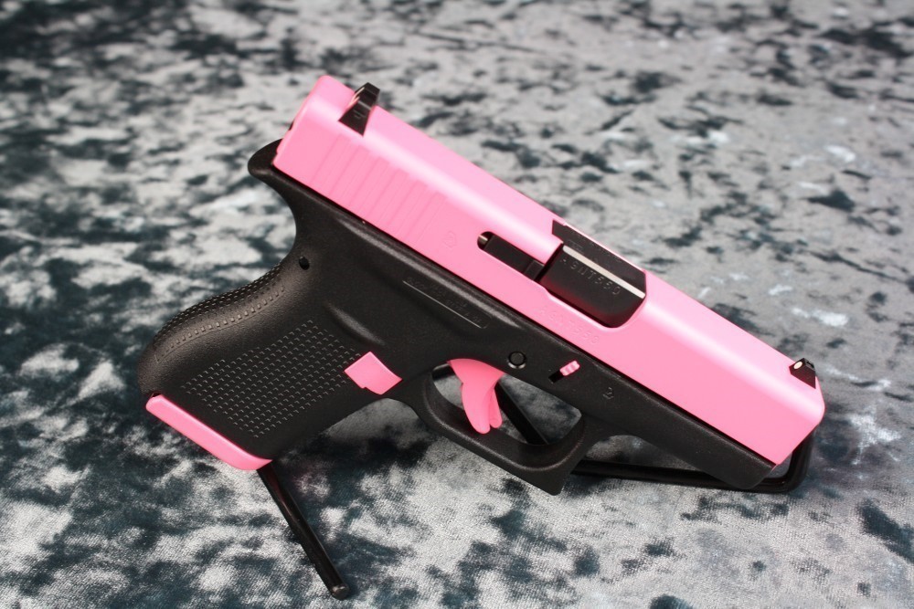 Glock 42 .380 ACP Cerakote Pink Sherbet Two Tone 6 Round-img-3