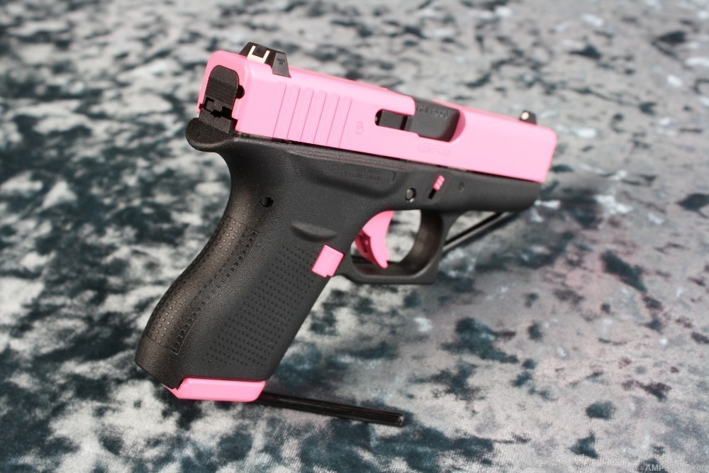 Glock 42 .380 ACP Cerakote Pink Sherbet Two Tone 6 Round-img-4