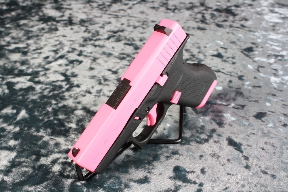 Glock 42 .380 ACP Cerakote Pink Sherbet Two Tone 6 Round-img-1