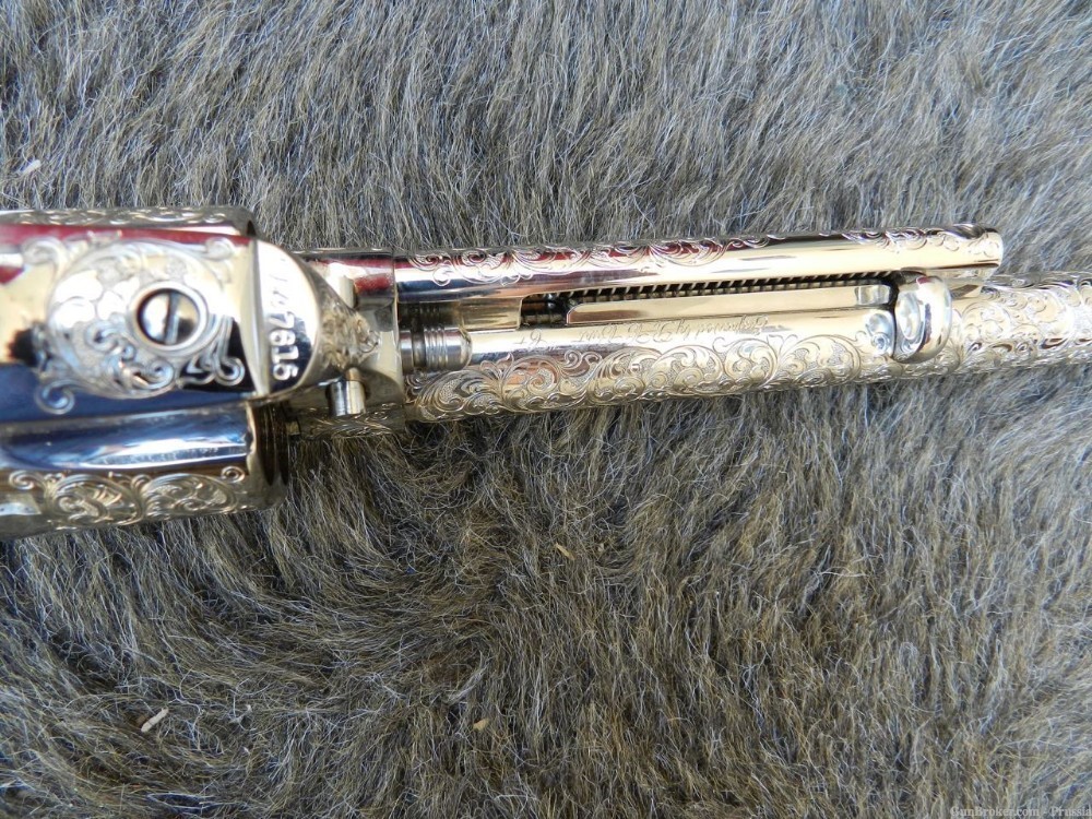 Colt SAA Buntline, 45 LC, 12" Nickel, C+ Master Engraved by Bobert Burt NIB-img-24