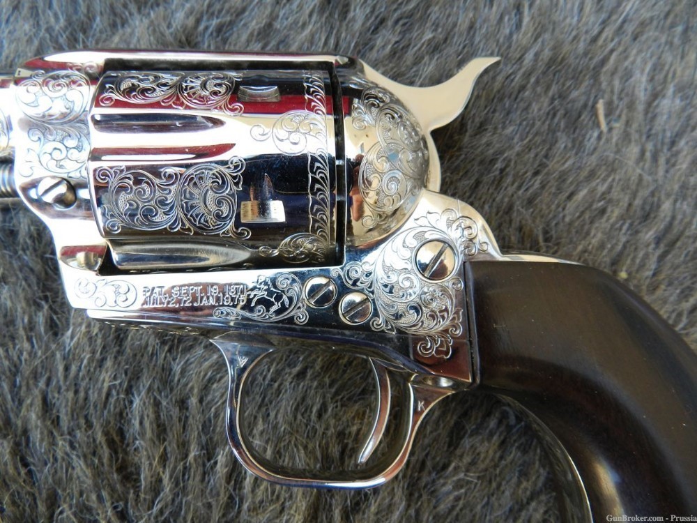 Colt SAA Buntline, 45 LC, 12" Nickel, C+ Master Engraved by Bobert Burt NIB-img-2